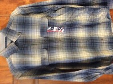 New George Men's Fllanel Shirt S Blue Plaid NWT