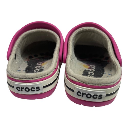 Crocs Kids Girls Size J 2 Youth Classic Lined Clogs Dual Comfort Pink - Picture 5 of 11