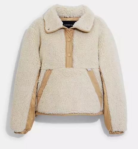Coach Sherpa Pull Over In Recycled Polyester Womens Jacket XS $550 - Picture 3 of 9