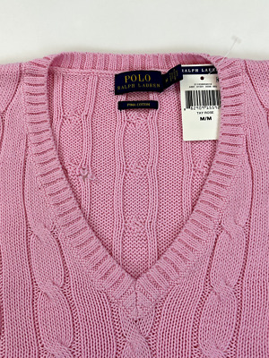 MINOR DEFECT* Polo Ralph Lauren Women's Pima V-Neck Cable
