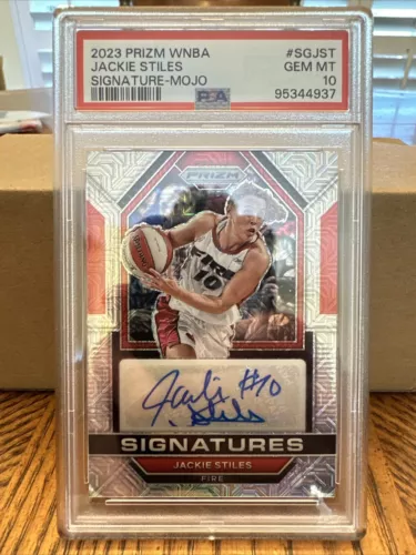2023 Panini Prizm WNBA JACKIE STILES Mojo /25 SIGNATURES AUTO PSA 10 Pop 1!!!
