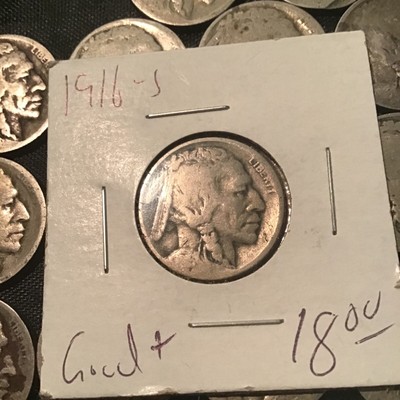 (27) 1916 S Buffalo Nickel Lot.  See Pictures. Some Recovered Dates. CHEAP!