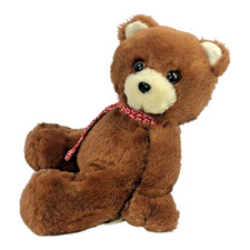 Russ Berrie Luv Pet Teddy Bear Bergen 6 Inch Plush Red Scarf Stuffed Animal Toy