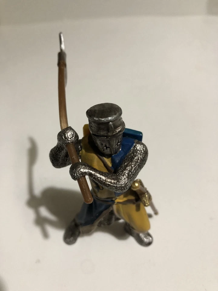 Schleich World of Knights Blue Foot Soldier 2003 Battle Axe 70003 Vintage Foto 3 de 4