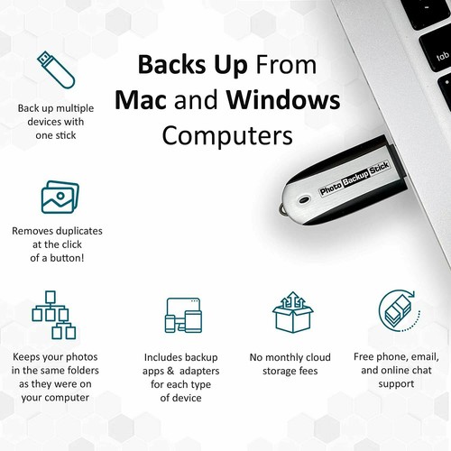 32GB Photo Backup Stick USB Flash Drive Picture & Video Backup - Afbeelding 3 van 5