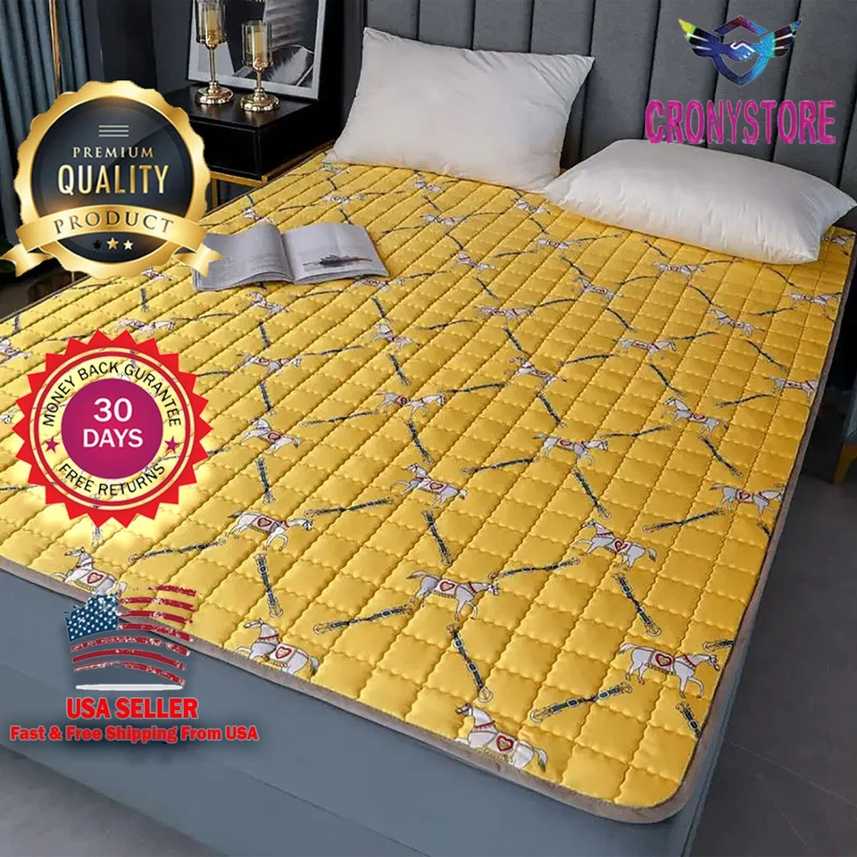 Queen Size Mattress Topper, 1200 GSM Cooling Cushion, Mattress Pad for Back Pain - Image 2 of 4