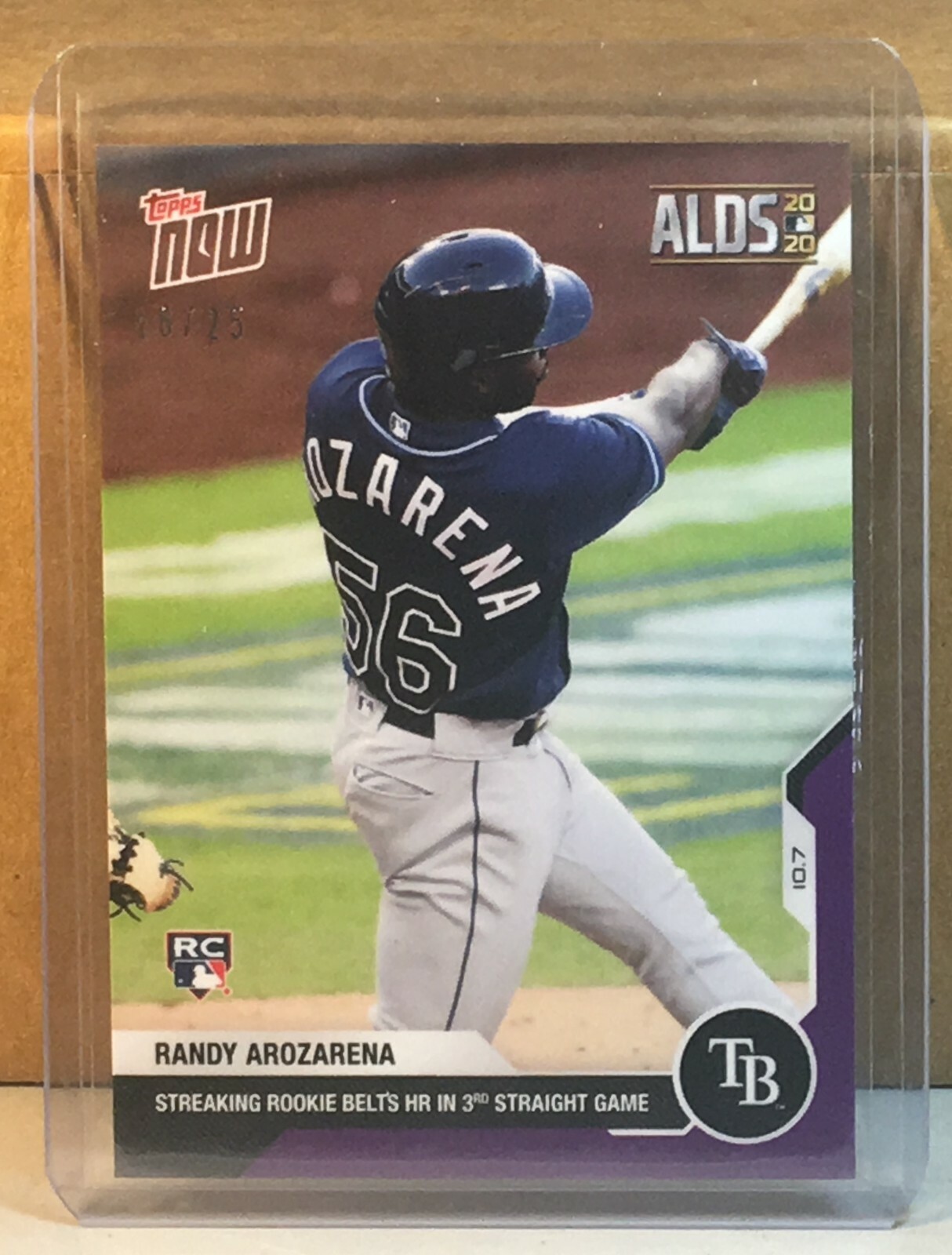 2020 Topps Now #382 Randy Arozarena Rookie Purple Parallel 18/25 ALDS HR