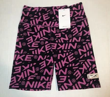 Nike One Women  7" Cosmic Fuchsia Printed Mid-Rise Biker Shorts DX0092-665 XS