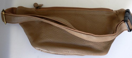 MARSUPIO PELLE UNISEX BEIGE BORSELLO BORSA CROSSBODY BUMBAG LEATHER BAG - Picture 3 of 9