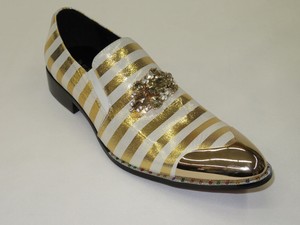 white and gold mens dress shoes