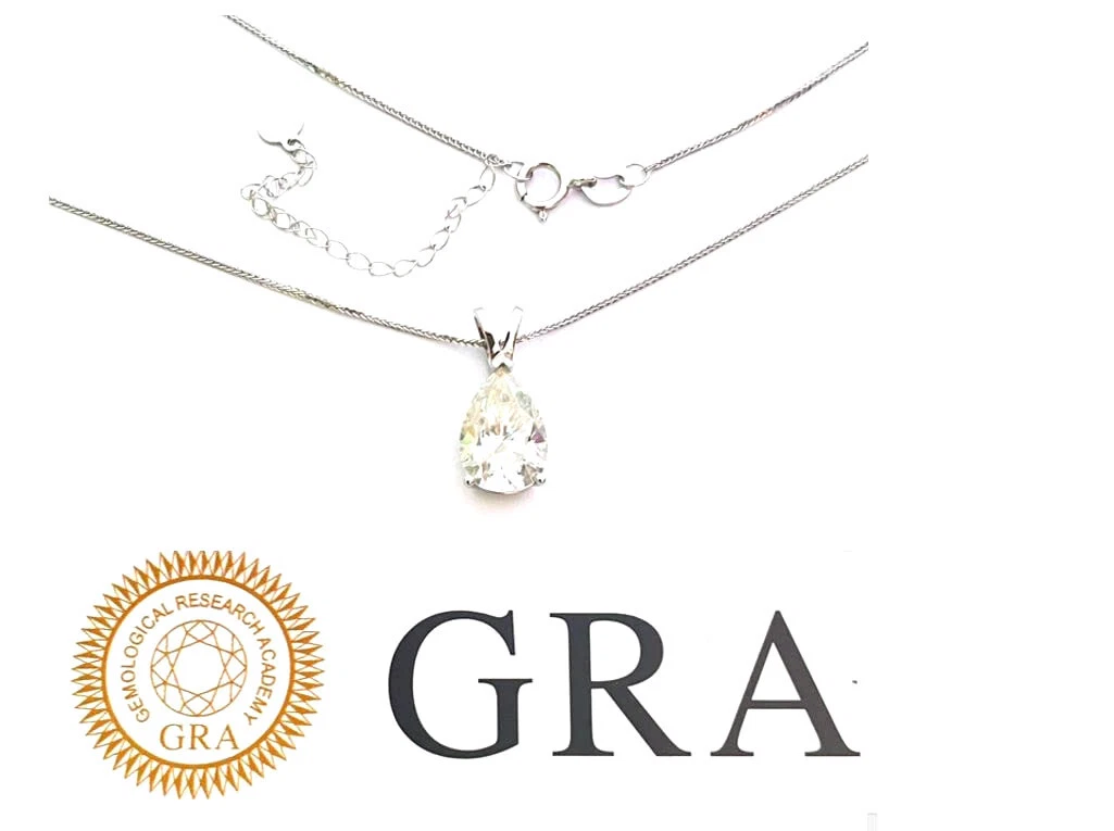 2 ctw Tear Drop Diamond Pendant Necklace White Gold 18kt Solid Diamond Jewelry
