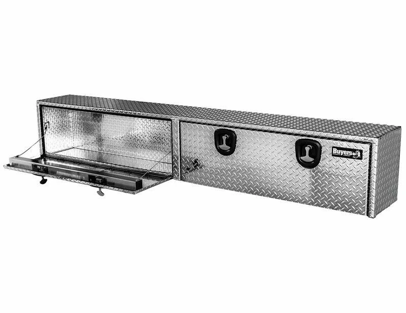 Buyers #1701568, Diamond Tread Aluminum Topside Toolbox, 18" H x 16" D x 96" W - Image 2 of 4