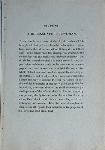 1813 DATED PRINT ENGLAND BILLINSGATE FISH WOMAN + DESCRIPTIVE TEXT PAGE - Picture 3 of 3