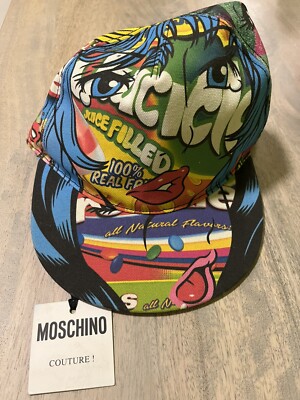 Moschino Cap Hat With Cool Pop art Print New With Tags Size L | eBay