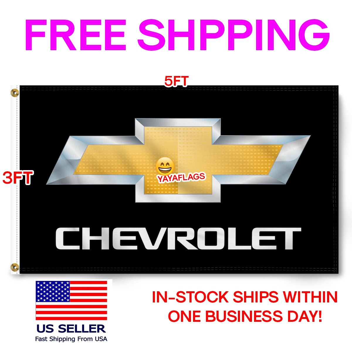 Chevrolet Car Enthusiasts 3x5 ft Flag Chevy Truck Racing Garage Banner
