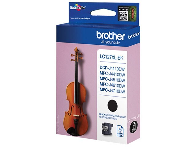 Cartouche Brother LC127XL noire à encre haute densité pour des noirs profonds