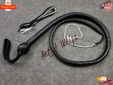 Ręcznie robiony skórzany bicz sygnałowy 4 stóp – 12 warkoczy elastycznych i trwałych