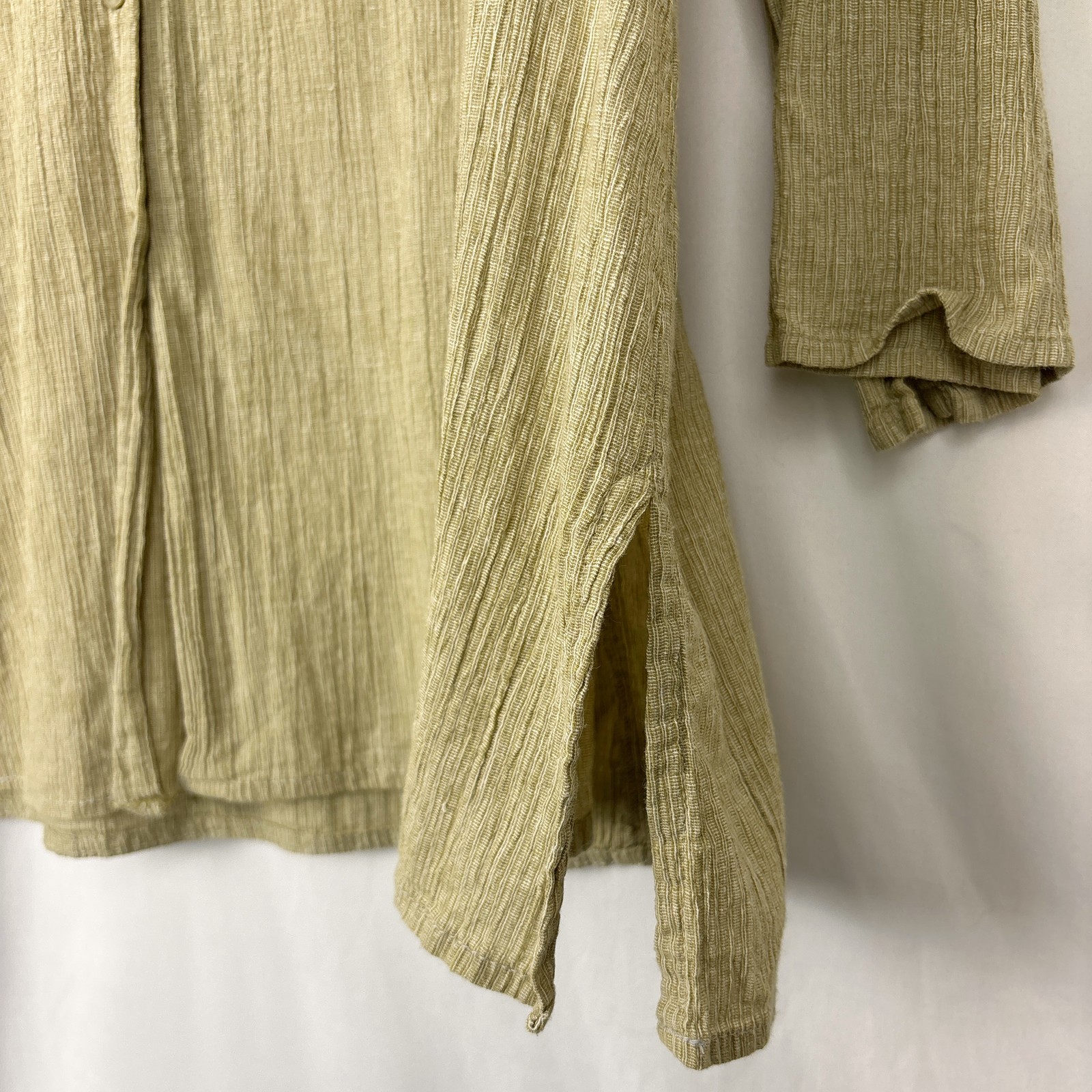 Eileen Fisher Women’s Large Organic Cotton Button Front Sustainable Tunic Top