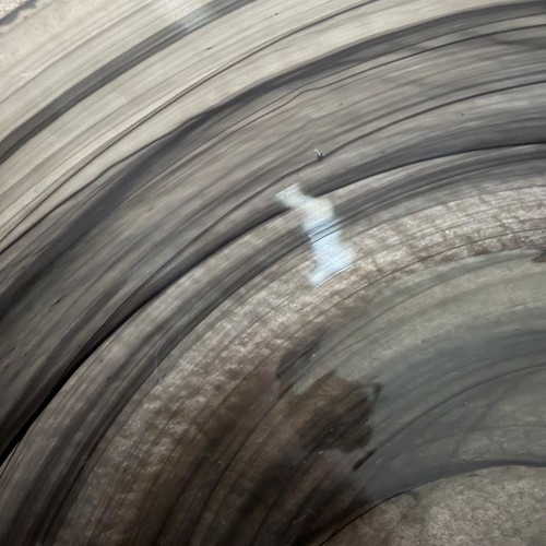 Handblown Swirled Glass Decorative Bowl Smoke Grey Art Centrepiece - Picture 4 of 6