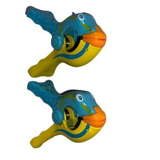 O2COOL Boca Beach Towel Clips Fish Shape Set Of 2 Clips New Without Package