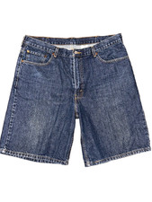 Levi's 550 Men Shorts W40 Blue Denim Jeans Relaxed Fit Button 10" Inseam