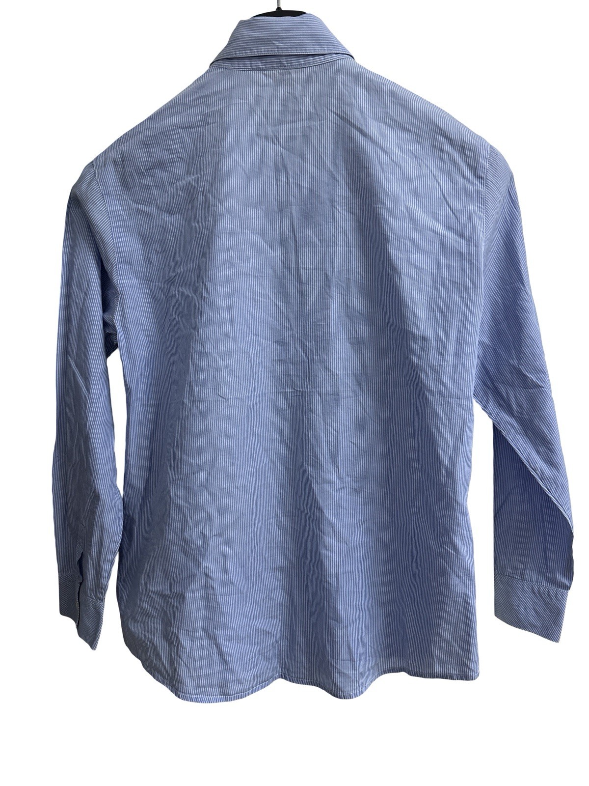 Burberry London Men's Shirt Blue Striped Long Sleeve Size 40 100% Cotton image 5