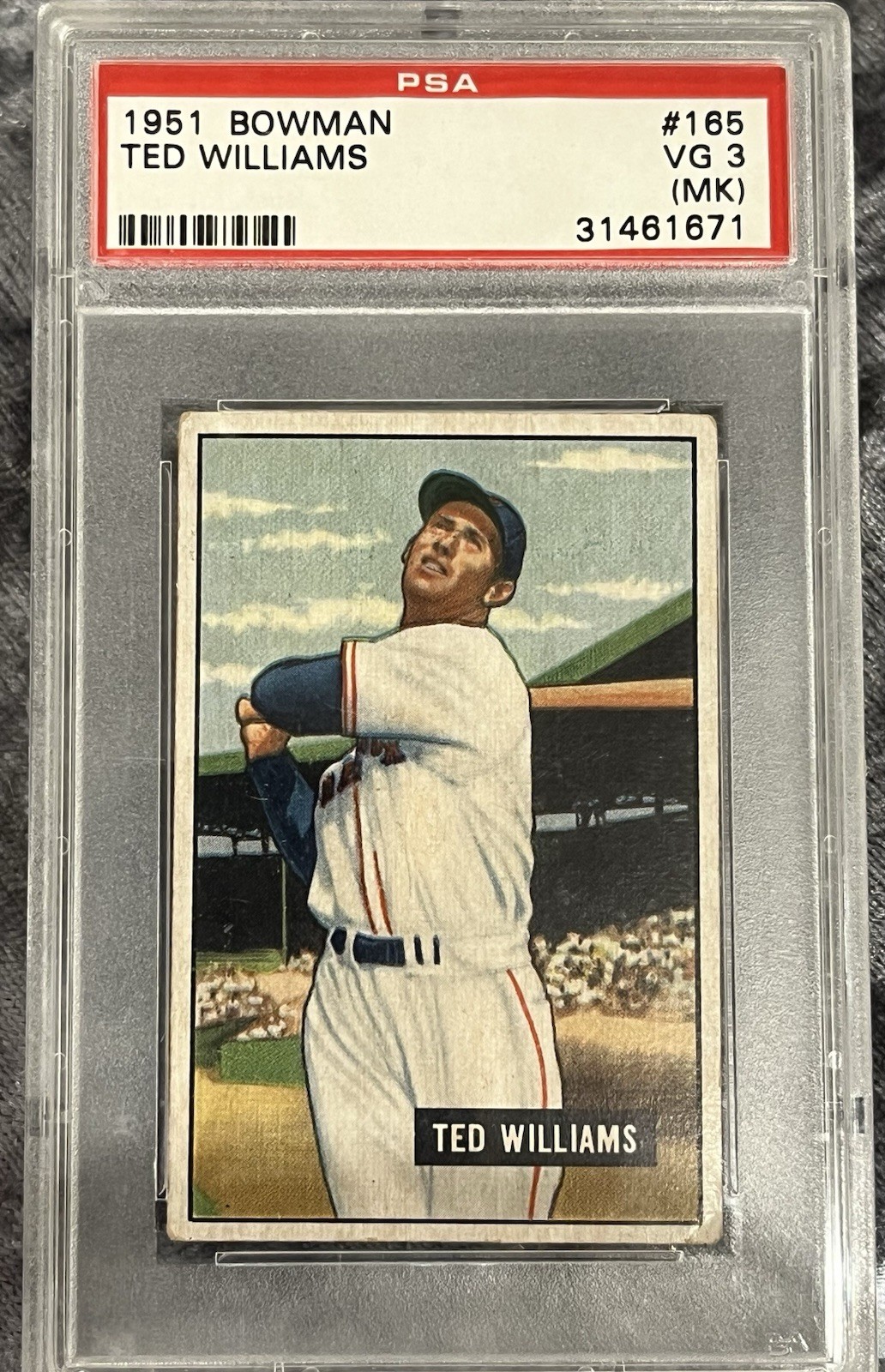 1951 Bowman Ted Williams #165 PSA 3 VG !! view 2