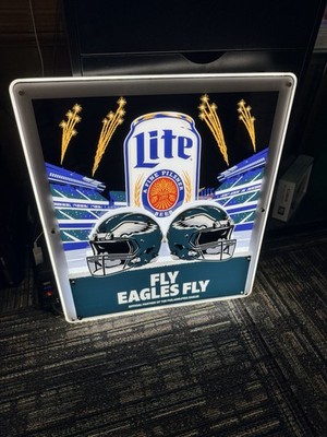 Miller Lite Philadelphia Eagles LED Light Sign Mancave Bar 