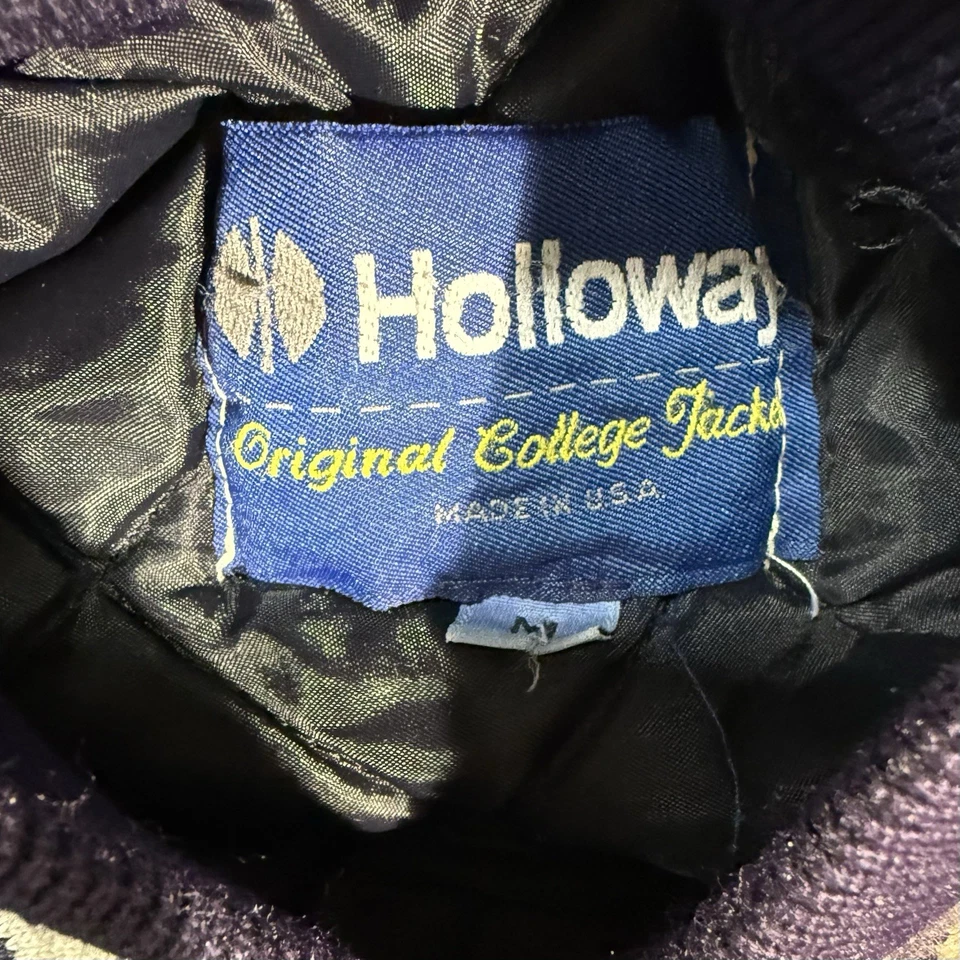 Chaqueta universitaria Holloway Original para hombre talla mediana azul marino abotonada Foto 3 de 4