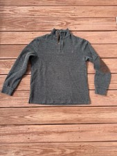 Polo Ralph Lauren 1/4 Zip Pullover Collared Knit Gray/Black Sweater Mens Medium