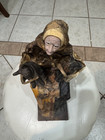 Vintage Mexican/European Style Folk Art Peasant Woman W/Pigs 10.5” x 6" x 3.5" — photo 5