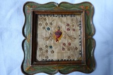 alte Klosterarbeit Herz Jesu bäuerlicher Rahmen Votivbild