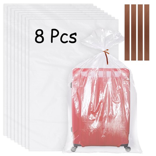 8 Pack Large Clear Plastic Bags, 40" x 60" Moistureproof Dustproof Large Stor...