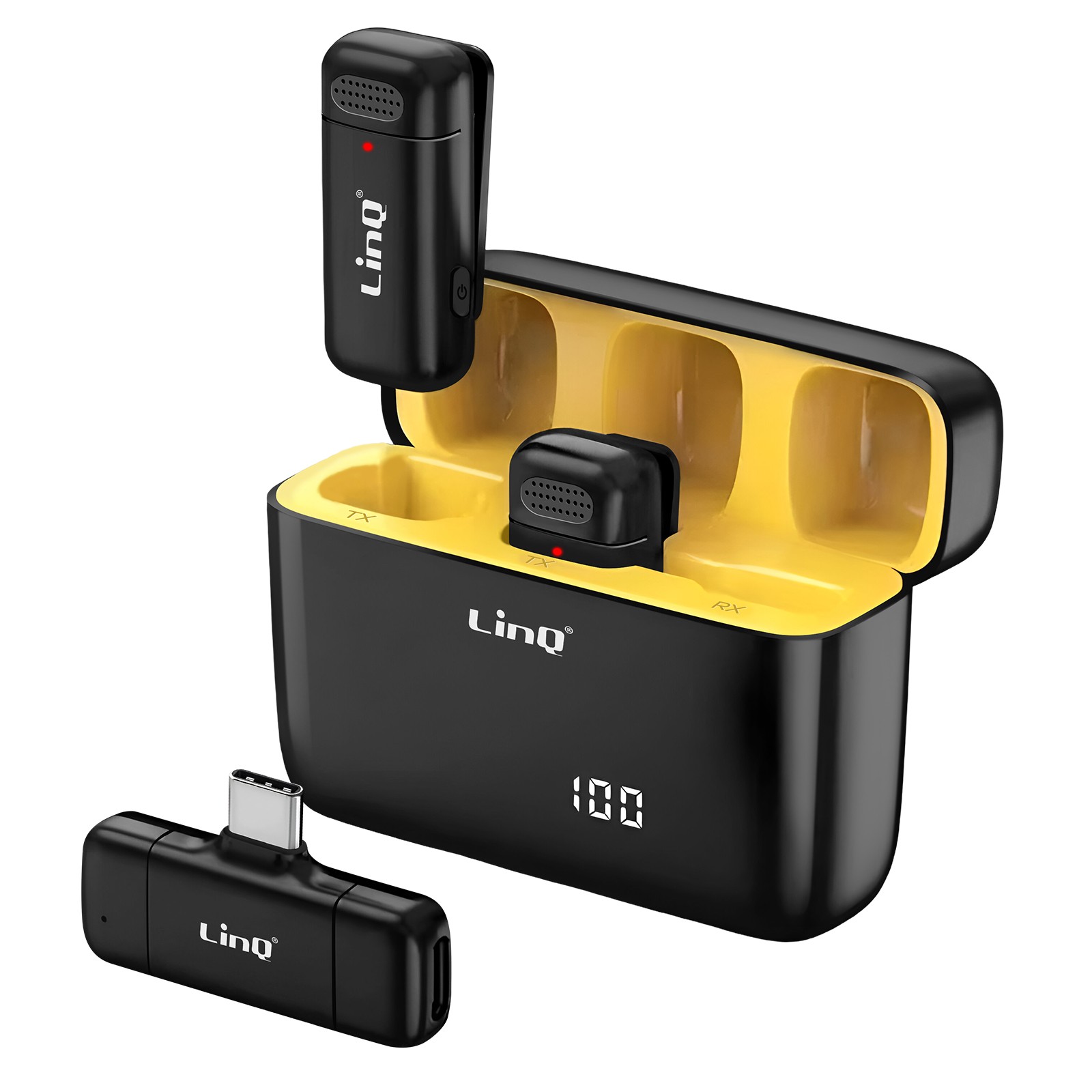 Microphone sans fil LinQ USB-C avec réduction de bruit active pour vidéo