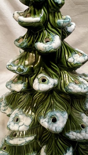 Vintage Atlantic Form Keramik Weihnachtsbaum mattiert Gehrockspitzen 14" - ohne Sockel - Bild 7 von 21