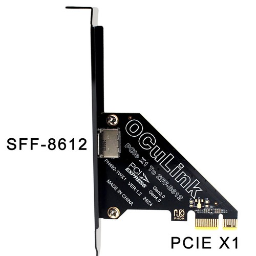 PHDK PCIe X4 X1/ X8/X16 4.0 Oculink SFF8611&8612 expansion card with external - 第 9/25 張圖片