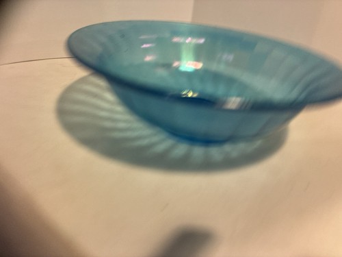 FENTON Stretch Glass Bowl 1920's Celeste Blue Antique - Picture 7 of 16