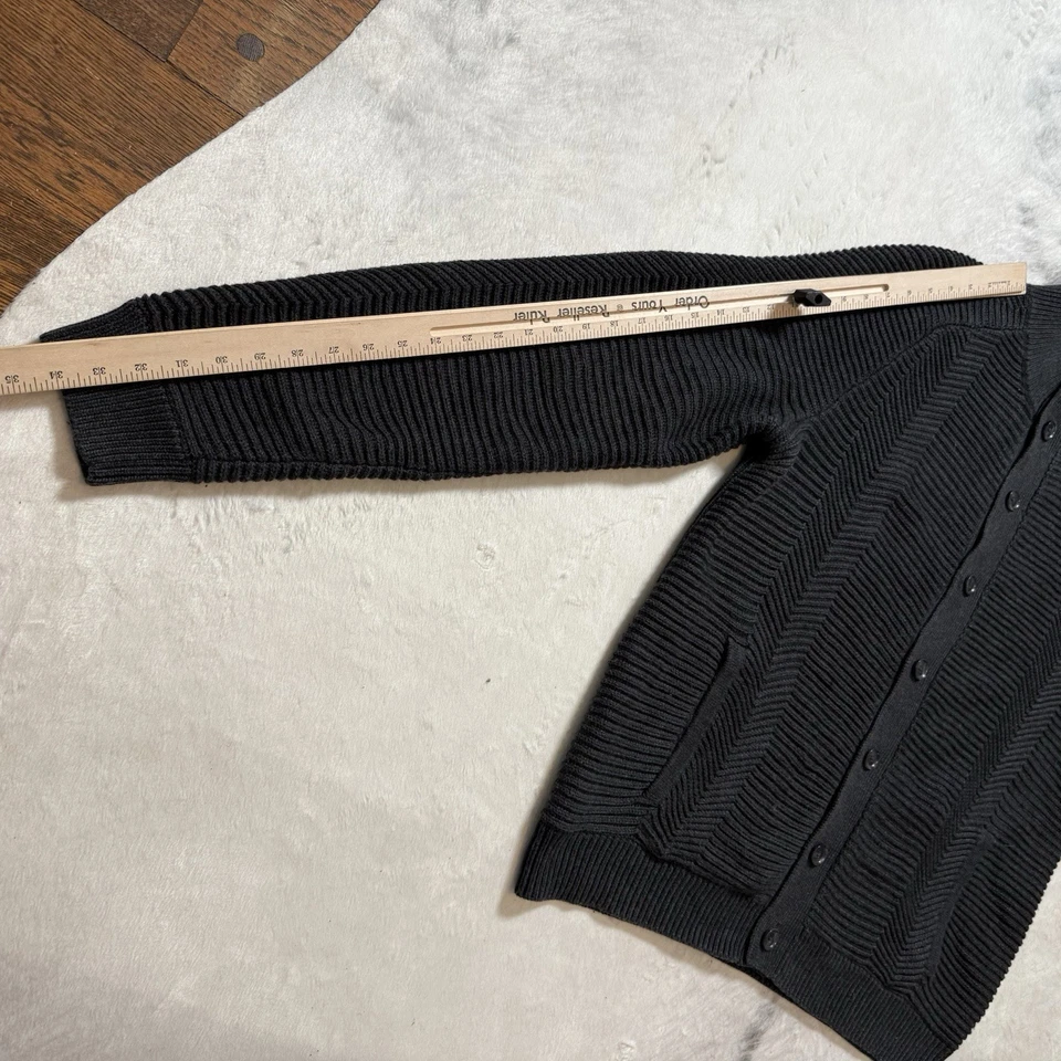 Suéter Calvin Klein Para Hombre Talla XL Gris Tejido con Cable Cárdigan con Botones Papá Foto 4 de 4