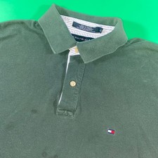 Tommy Hilfiger Polo Shirt Men's Short Sleeve Casual Golf Preppy Green flaw