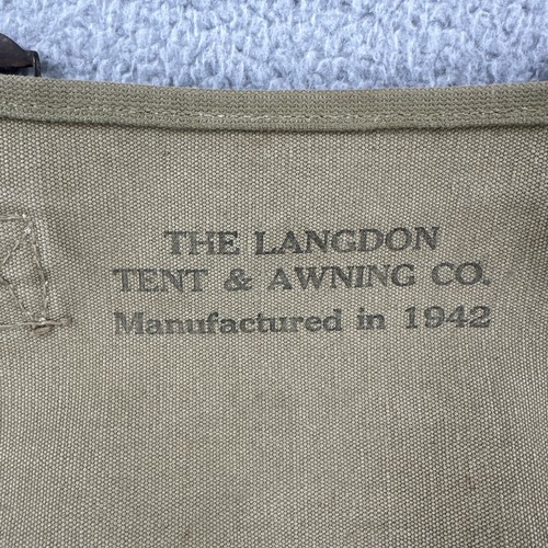 WW2 US Army Field Musette Bag Canvas 1942 The Langdon Tent & Awning Co