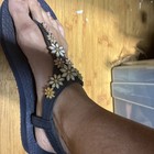 Skechers Women's Meditation Happy Daisies Flip Flops Navy 8.5 To 9 — photo 9