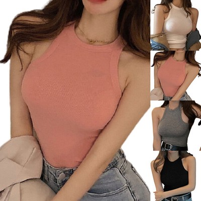 Damen Sommer Tanktop Tank Top Trägershirt T-Shirt Ärmellos Bluse Unterhemd Slimㅆ
