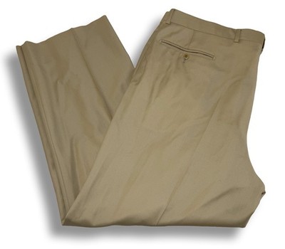 VTG Zanella Mens 40x29 Tan Bennett Wool Pleated Dress Trousers Pants Made Italy