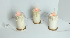 String of 3 VTG Electric Drip Candle Lamps Flickering Flame Bulb Decor Christmas