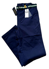 NWT 59.50 Polo Ralph Lauren Boy's Belted Straight-leg Navy Blue Pants Size 20