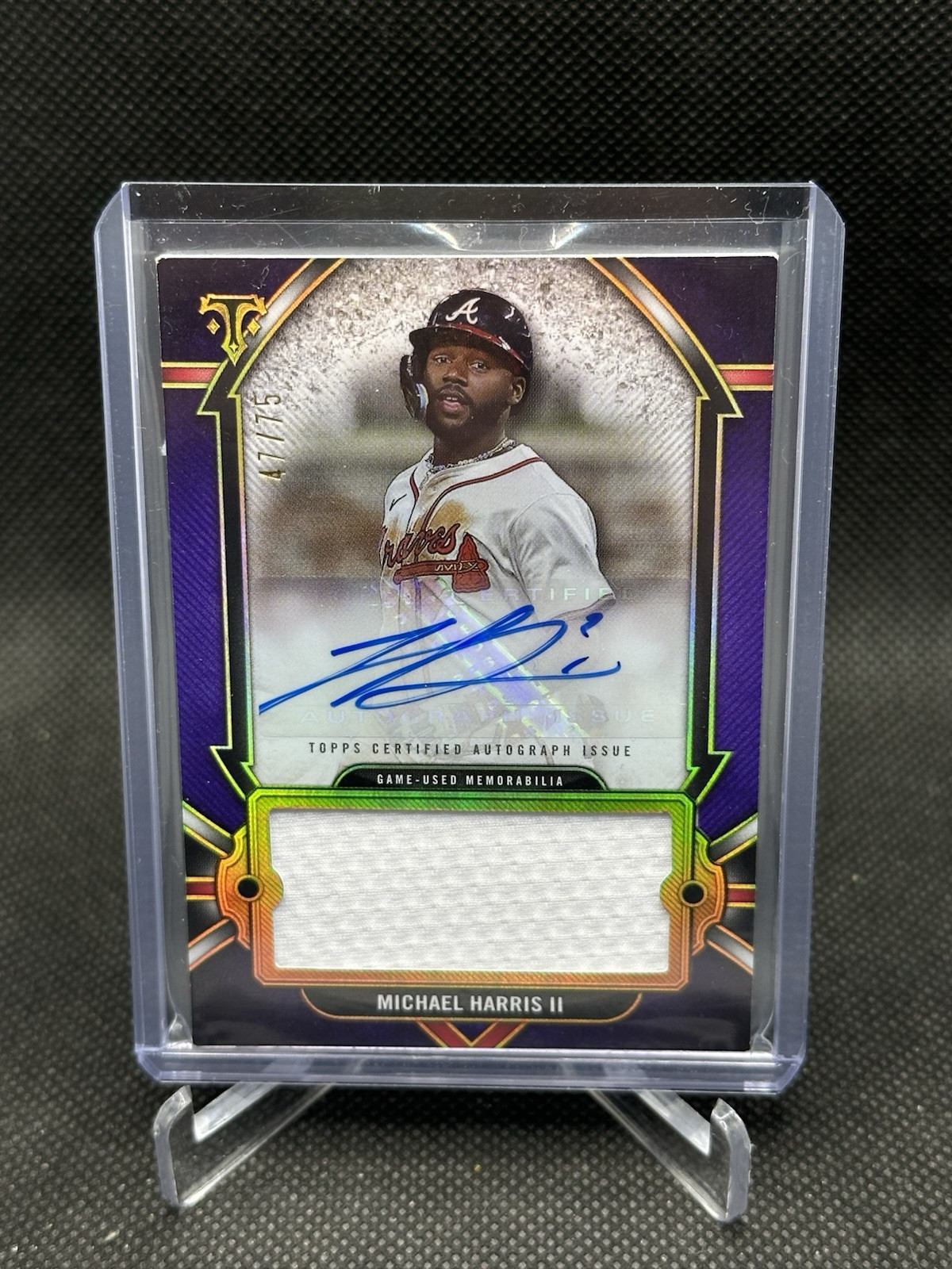 2024 Topps Triple Threads Michael Harris Jumbo Auto Relic Patch 47/75 Rookie Braves Card