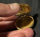 Gold Tone Blue Cabochon Pill Container Vintage & Antique — photo 4