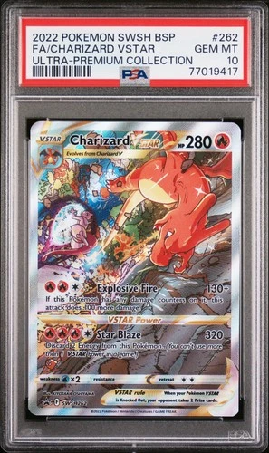 2022 POKEMON SWSH BLACK STAR PROMO #262 FULL ART/CHARIZARD VSTAR PSA 10