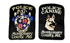 Vintage Montgomery County MD Police Patches K9 Canine Lot of 2 Obsolete Maryland
