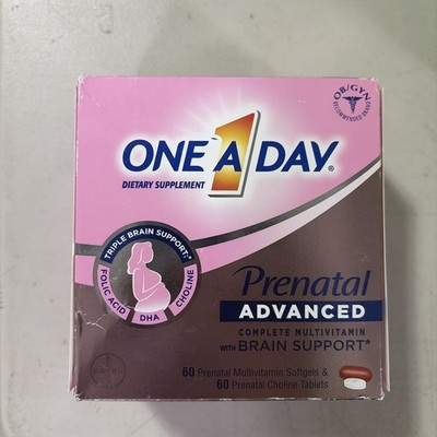 One A Day Prenatal Advanced Multivitamin With Brain Support 30+30 Ct -EXP 03/26